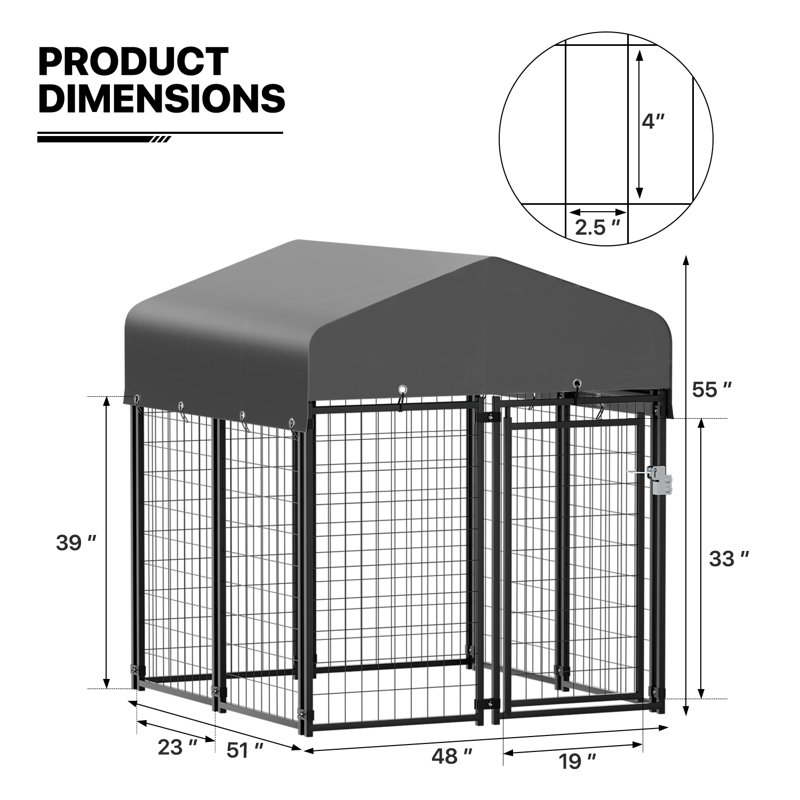 Dog enclosure with roof best sale